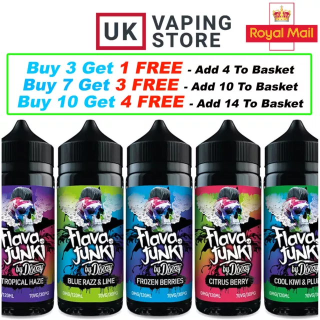 Flava Junki E Liquid 100mL By Doozy 0mg Vape E Juice 70 30 Sub Ohm Premium Vape