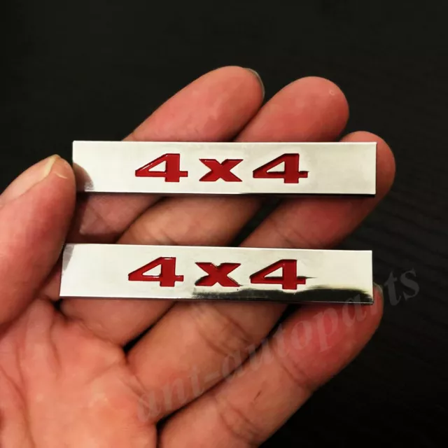 2pcs Metal Chrome 4x4 Car Trunk Fender Emblem Badge Decal Sticker SUV 4WD AWD