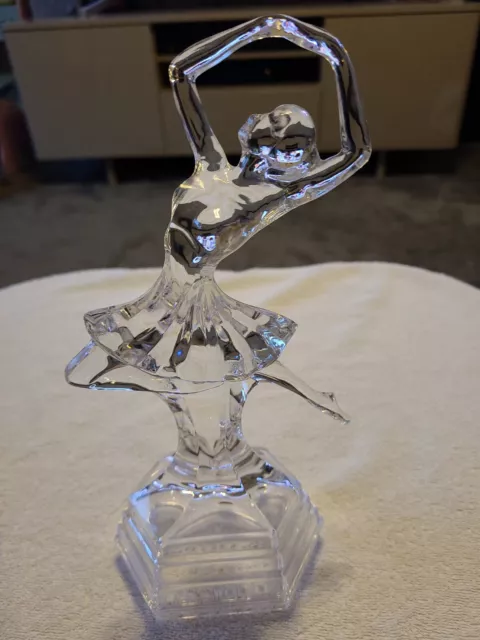 Vintage RCR Royal Rock Crystal Glass 24% Lead crystal Ballerina Dancing Figurine