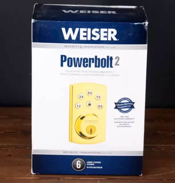 WEISER Powerbolt 2 Keyless Touchpad Electronic DEADBOLT Lock Polished BRASS NISB