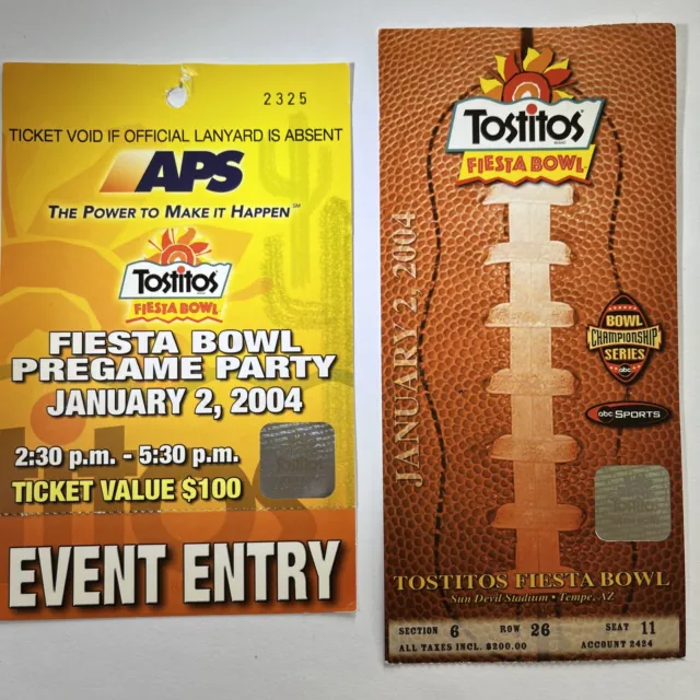 2004 Fiesta Bowl Ticket Stub College Football Ohio St. vs Kansas St. +