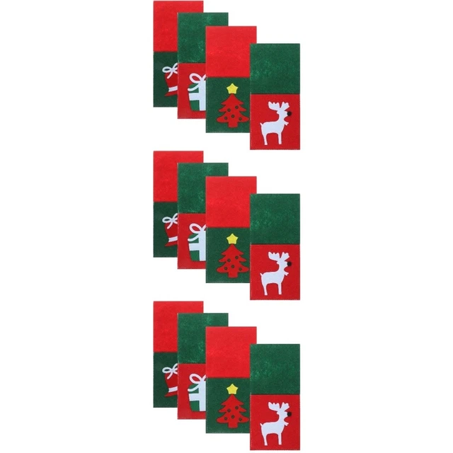 12 pz porta posate natalizie Holiday Cutter forks borse