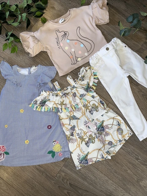 RIVER ISLAND girls summer bundle jeans top playsuit dress 2-3