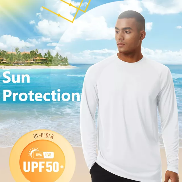 OUTDOOR MEN LONG Sleeve Shirts UPF 50+ Sun UV Protection Sunscreen ...