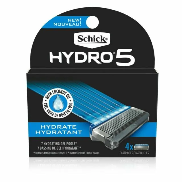 Hoja de afeitar de recarga Schick Hydro 5 ~ 4 cartuchos por caja