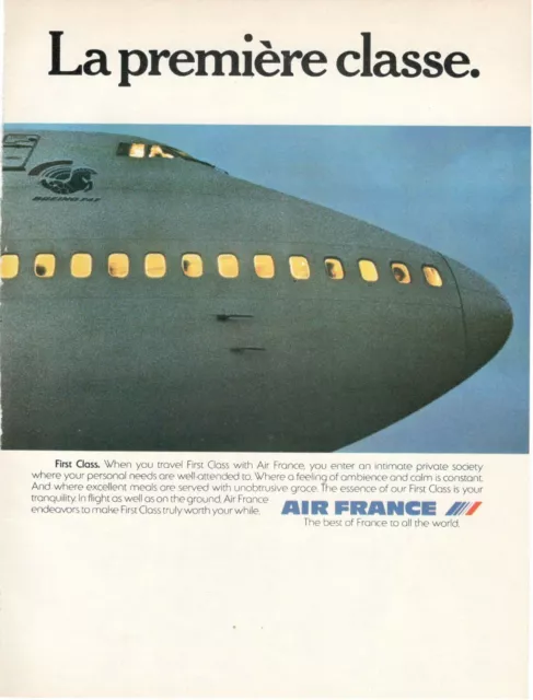 Air France Company Aerial 1979 Original Advertising 'The First Class