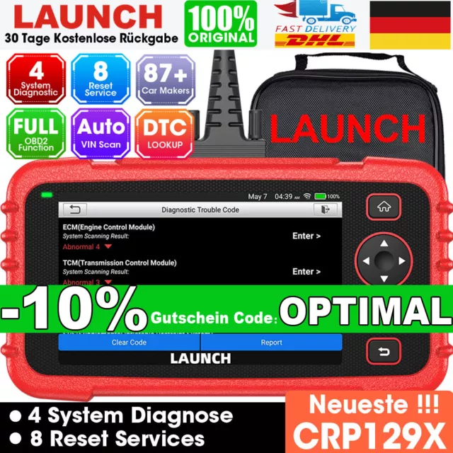 2024 Launch CRP129X PRO KFZ Diagnosegerät Auto OBD2 Scanner TPMS EPB SAS ABS Öl