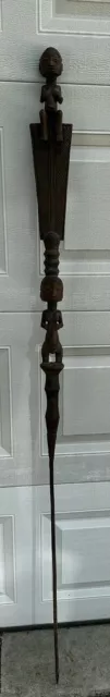 Luba Style African Ceremonial Staff 66.5”