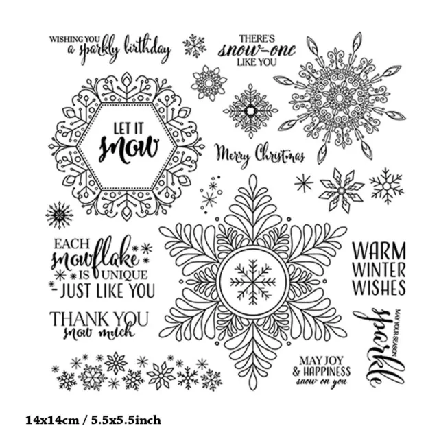 Christmas Snowflake Silicone Clear Stamp Scrapbooking Embossing Card Album Craft