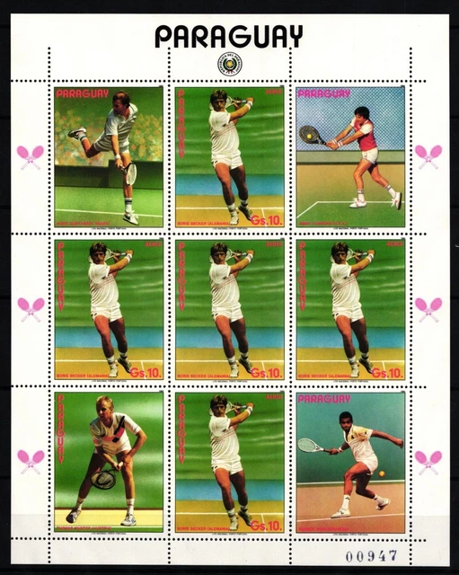 Paraguay 3962-3964 postfrisch Kleinbogen b / Tennis #JA032