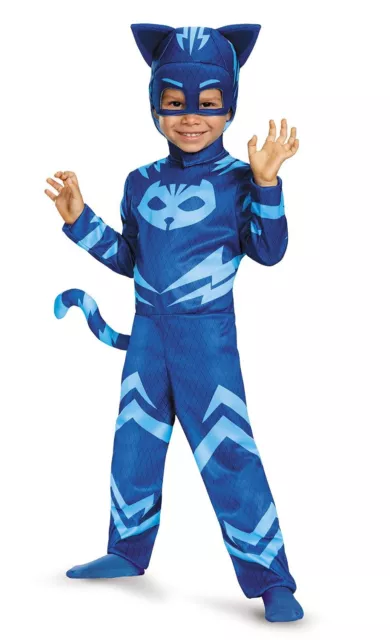 PJ Masks Catboy Classic Toddler Child Costume 2T Blue Jumpsuit Tail Headpiece