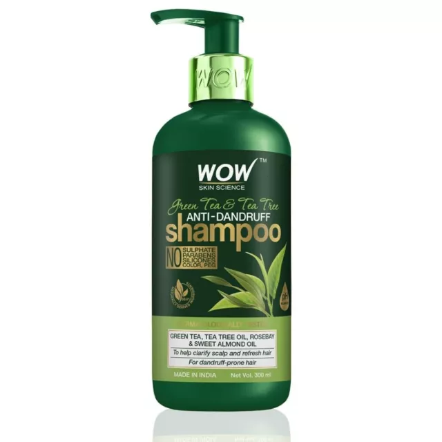 Wow Skin Science Green Tea & Tea Tree Anti-Dandruff Shampoo 300 Ml