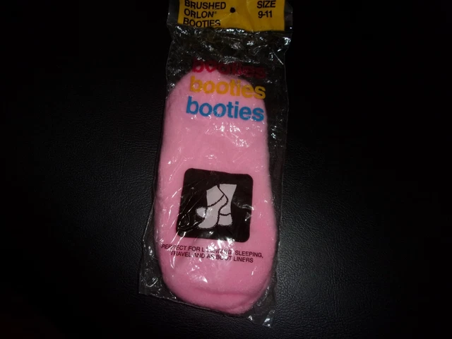 NIP~ Vintage  Brushed Orlon Pink Booties~  Sz  9-11 Foot Socks-USA-