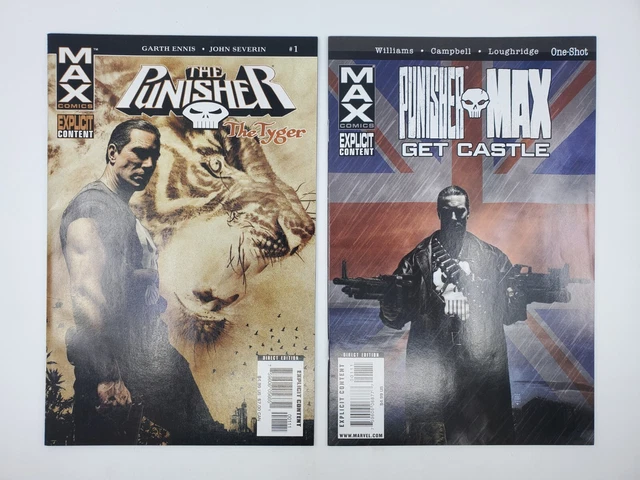 THE PUNISHER MAX LOT OF 2 Marvel Comics One Shot Lot The Tyger, Get Castle