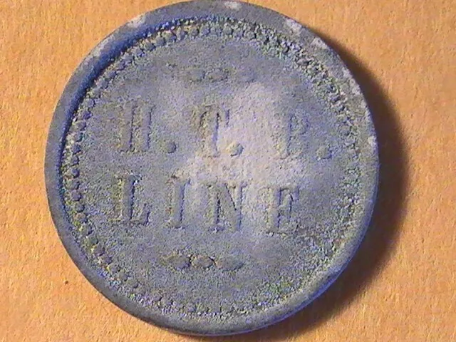 TRANSIT TOKEN H T B LINE GOOD FOR ONE 15c FARE PA 65-Q
