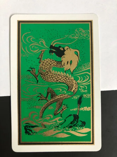 Vintage Swap Playing Card: Golden Oriental Sacred & Legendary Dragon Gold Detail
