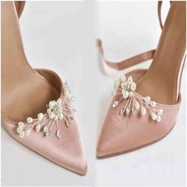 2PCS Bridal Pearl Shoe Clips Wedding Accessories for Party