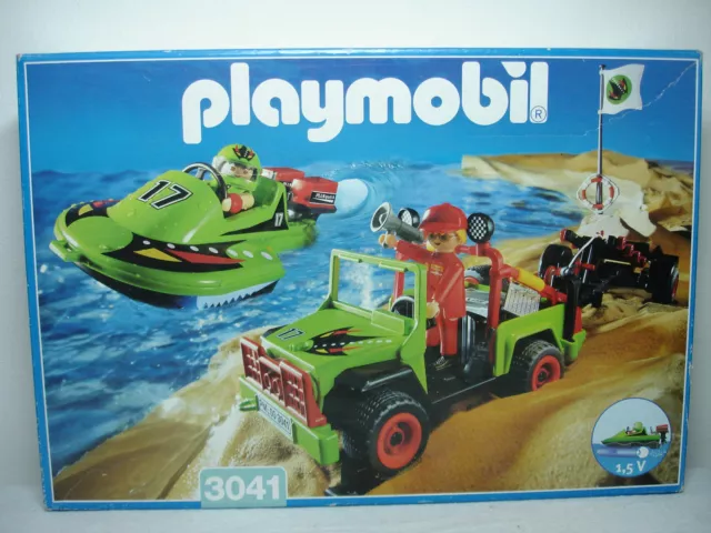 (PM) Playmobil 3041 Offroader mit Trailer & Speedboat Jeep mit Anhänger & Rennbo