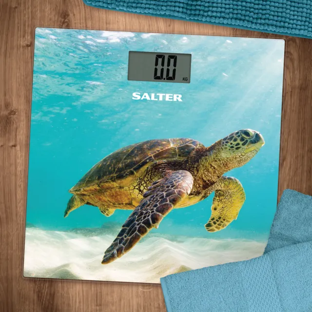 Salter Electronic Bathroom Scale Digital Turtle Print Weighing Scale LCD Display 3