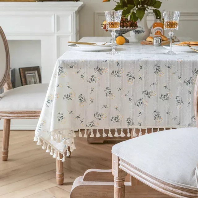 Mantel de borlas de algodón mantel mesa de té decoración cubierta de mesa para boda comedor