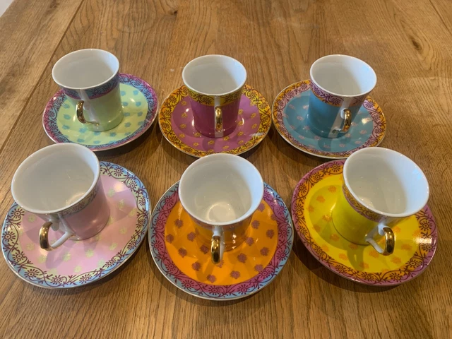 Lot De 6 Tasses à Café MOKA Vereco Vintage Années 70 — Verre Ambre, Rétro, Occasion