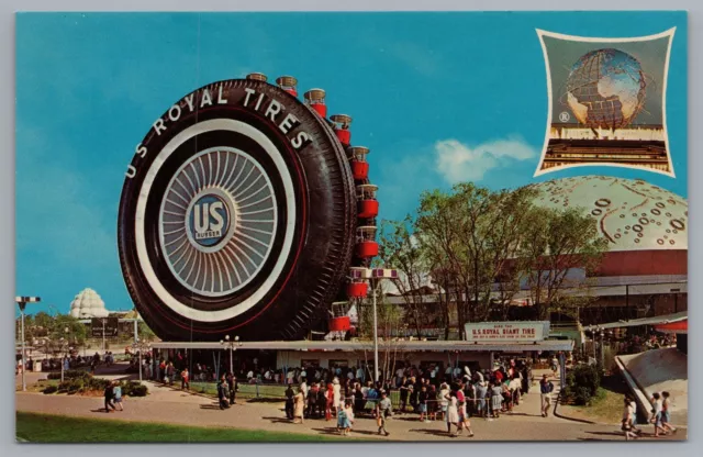 New York World's Fair US Rubber Giant Tire Ferris Wheel Vintage Postcard