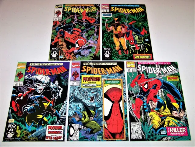 Spider-Man LOT of 5 Marvel Comic Books McFarlane #8 #9 #10 #11 #12 Wolverine
