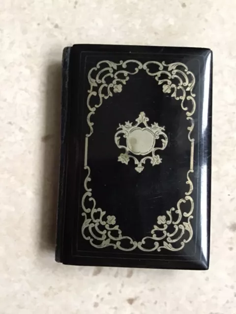 Ancien Carnet De Bal Écaille Marqueterie XIX