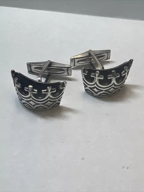 James Avery Sterling Silver Crown Mens Cufflinks.