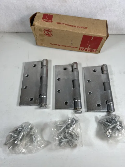 Hager 4.5 x 4.0 (3 pack) Steel door hinges