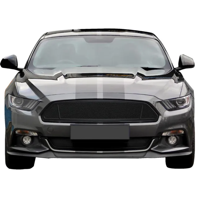 For 2015-2017 Ford Mustang V8 GT Main Upper Stainless Black Mesh Grille Insert