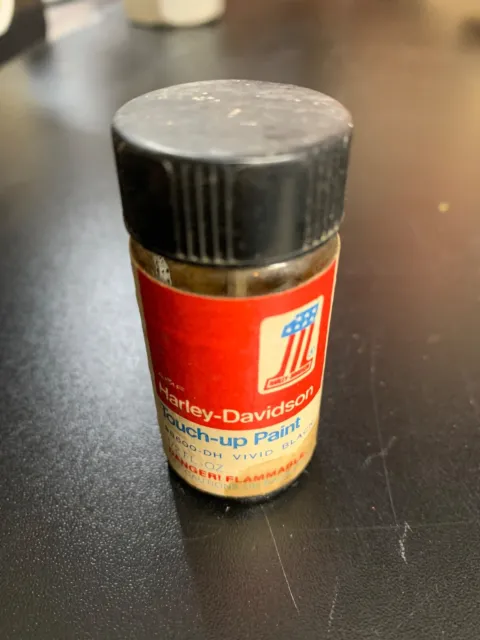 Vintage Harley Davidson Touch Up Paint Bottle 1/2 Oz black HD AMF accessory