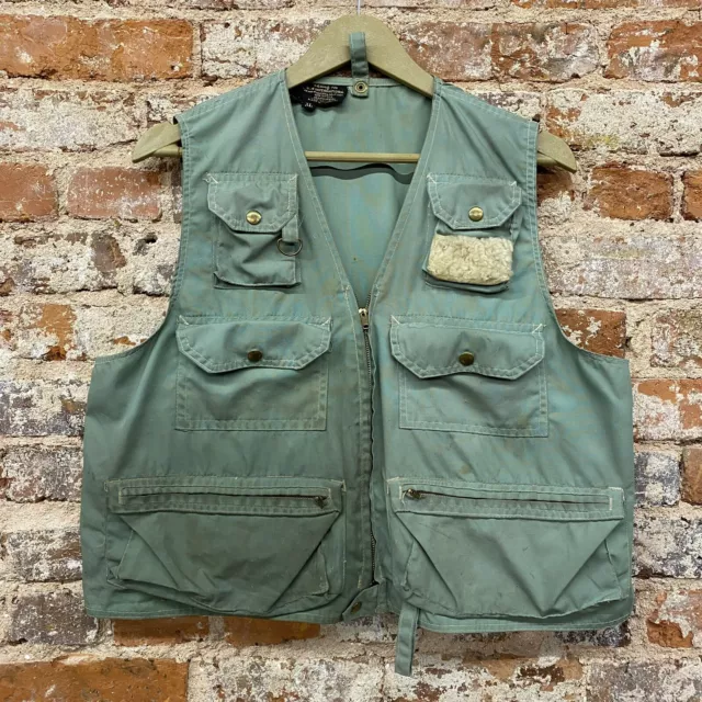 VINTAGE 60S OLYMPIC International Fly Fishing Hunting Vest Shearling 7  Pocket XL $150.00 - PicClick