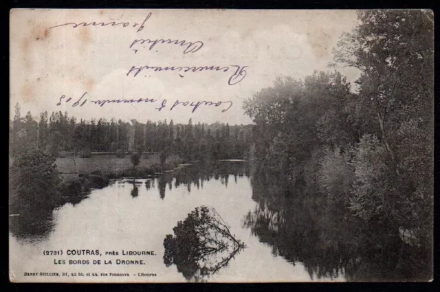 CPA  --  COUTRAS PRES LIBOURNE LES BORDS DE LA DRONNE   DOS NON DIVISé  775.E