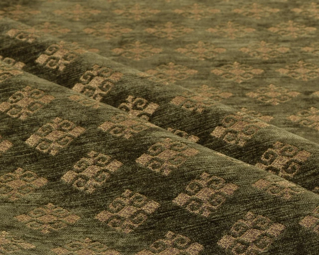 Tapicería de tela étnica Tapiz Kilim sudoeste boho textil verde damasco