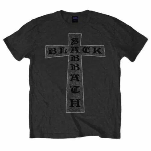 Da Uomo Black Sabbath Cross Logo Antracite T-Shirt - Unisex Rock Musica Tee