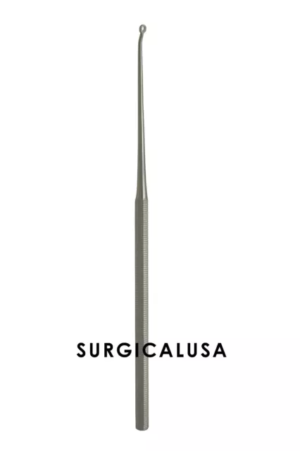 Buck Ear Curette Blunt Fenestrated Angled Tip 3mm Dia. ENT Surgical Instrume