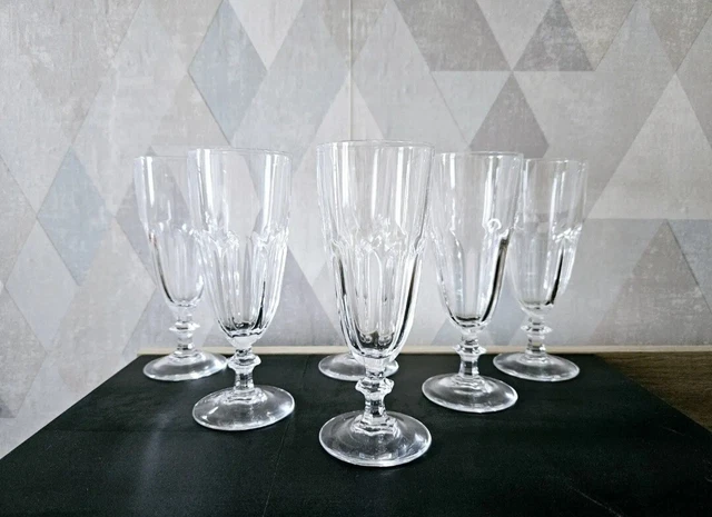 6 Flûtes A Champagne Cristal D'arques Modèle Rambouillet
