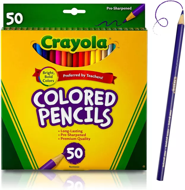 Crayola Colored Pencils Art Tools 50 Count Perfect for Art Projects and Adult