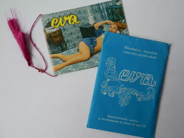 CALENDARIO BARBIERE 1970 EVA sexy nude erotic calendarietto Polizzi Trieste