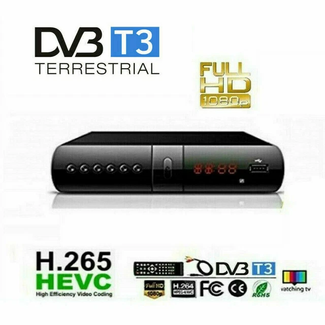 Dvb Decoder Rf DIGITAL TERRESTRIAL DVB-T3 Tv Decoder Scart Hdmi H265 Remote Control £ ...