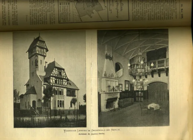 1896 Deutsche Bauzeitung # 40 Wohnhaus Lessing Grunewald Berlin in alten Bildern