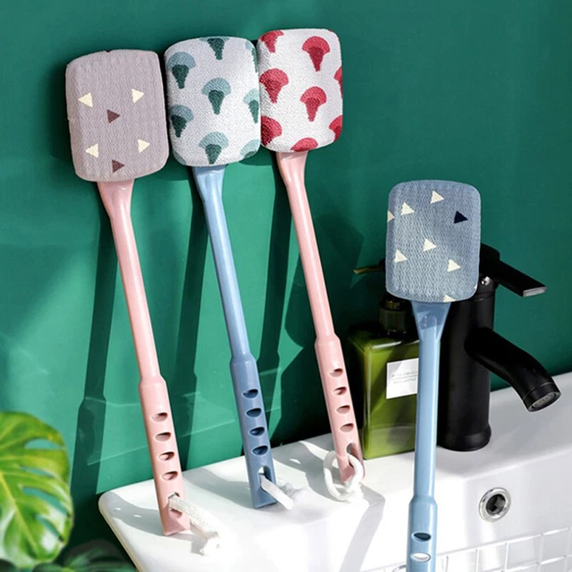 Esponjas de masaje de exfoliación corporal de mango largo cepillo de baño cepillos de limpieza de la piel y