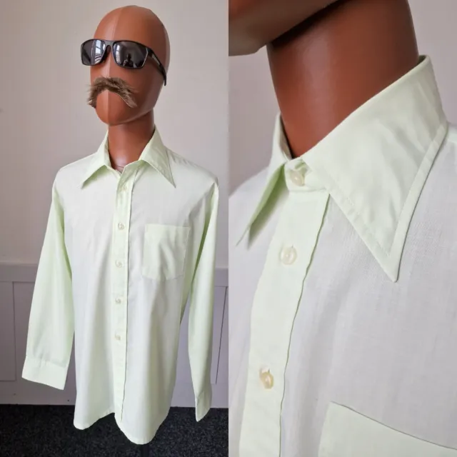 Camicia vintage anni '70 Sir William | 17"/XL | Verde Policotone Mod Discoteca ZE77
