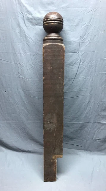 Antique Decorative Dark Varnish Newel Post 6x46 Old Vintage Staircase 1476-22B