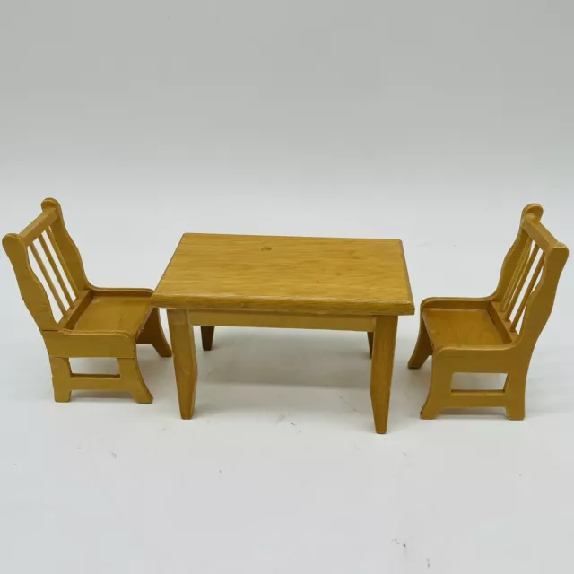 Vintage 1:12 Scale Wooden Dollhouse Furniture Table & Chairs Set