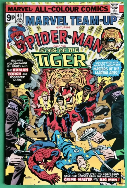Marvel Team Up #40 Spider-Man & Sons of the Tiger UK Pence Variant (1975)