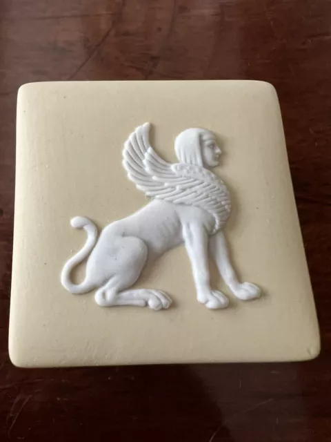 Vintage Wedgwood Collector’s Jasperware Trinket Box with Lid | Sphinx