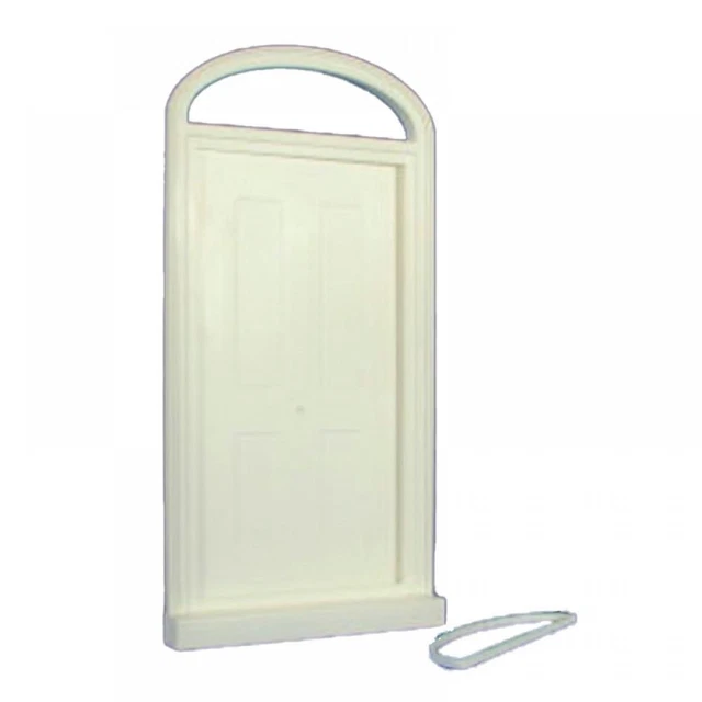 Dollhouse Large Victorian Front Door White Plastic External Oval Fanlight 1:12
