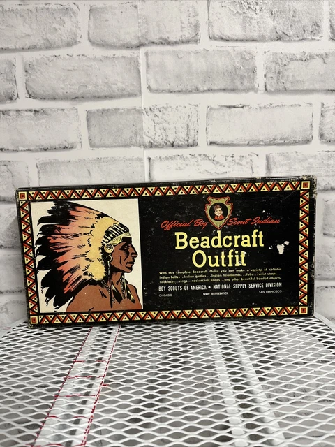 VINTAGE OFFICIAL BOY Scout Indian Beadcraft Outfit Belt Craft In vintage-official-boy-scout-indian-beadcraft-outfit-belt-craft-in